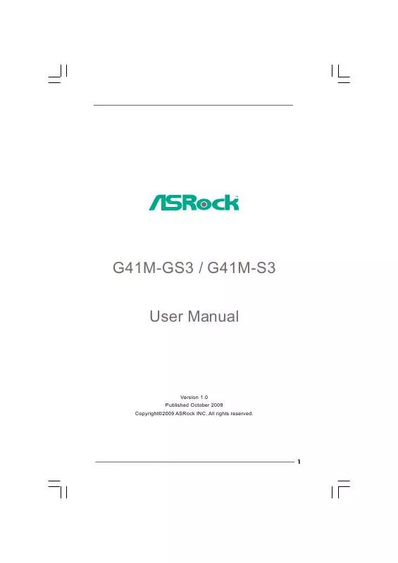 Mode d'emploi ASROCK G41M-GS3