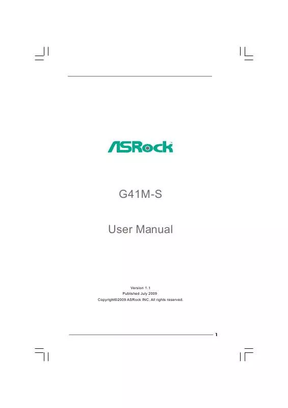 Mode d'emploi ASROCK G41M-S