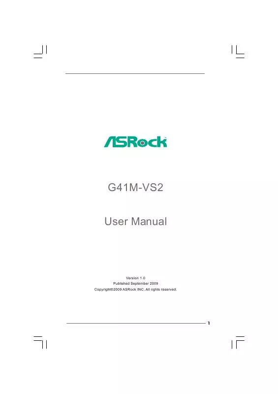 Mode d'emploi ASROCK G41M-VS2