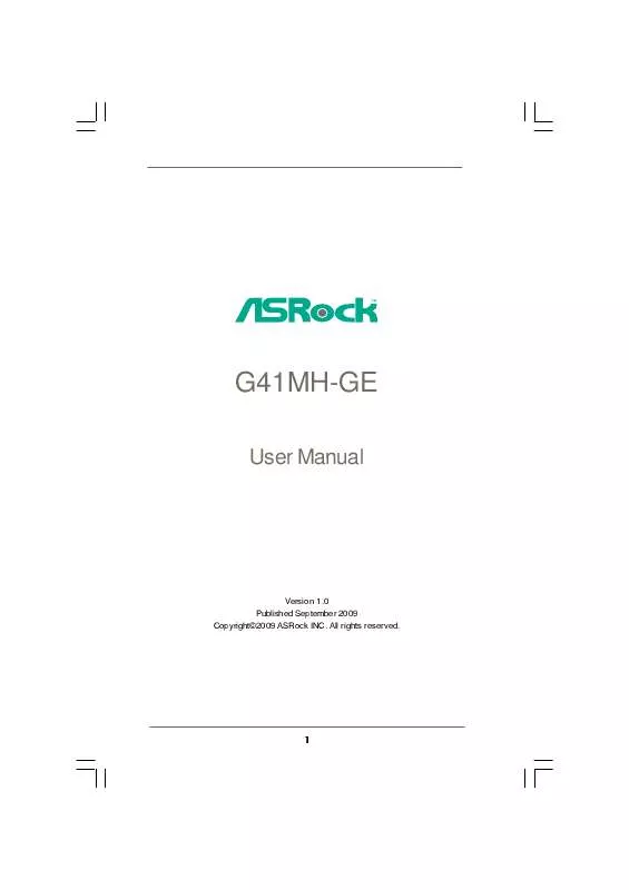 Mode d'emploi ASROCK G41MH-GE