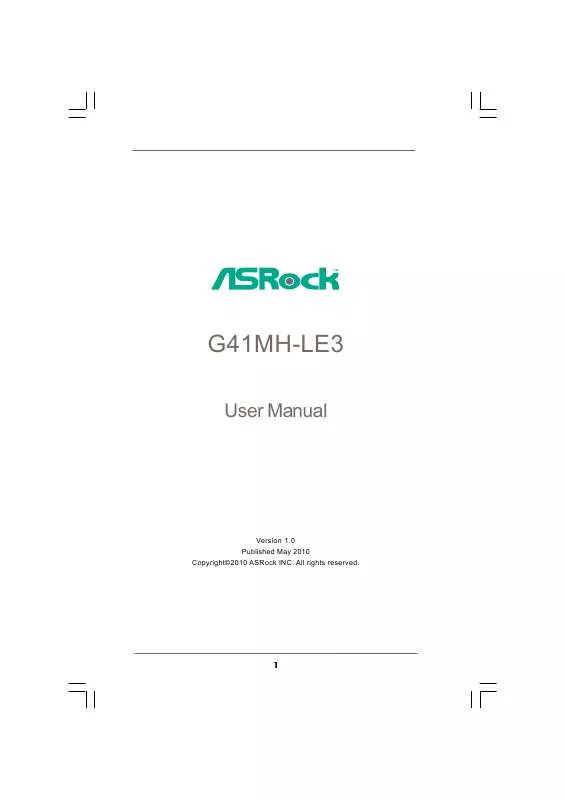 Mode d'emploi ASROCK G41MH-LE3
