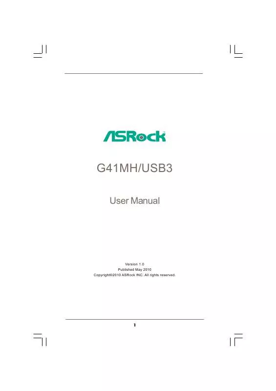 Mode d'emploi ASROCK G41MH/USB3