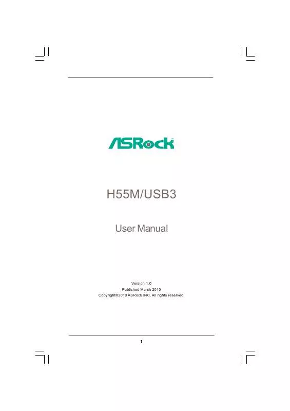 Mode d'emploi ASROCK H55MUSB3