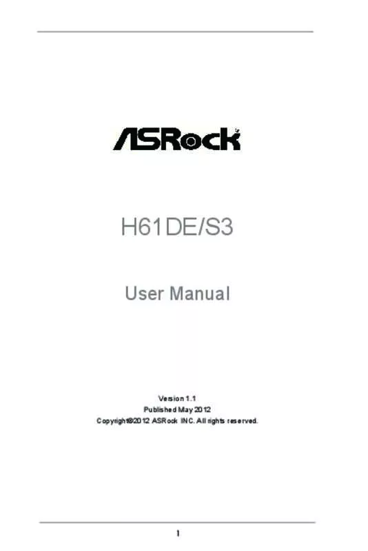 Mode d'emploi ASROCK H61DES3