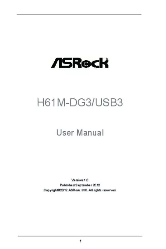 Mode d'emploi ASROCK H61M-DG3USB3