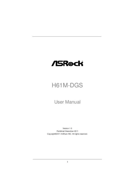 Mode d'emploi ASROCK H61M-DGS