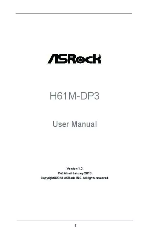 Mode d'emploi ASROCK H61M-DP3
