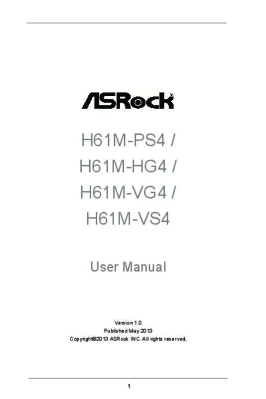 Mode d'emploi ASROCK H61M-HG4