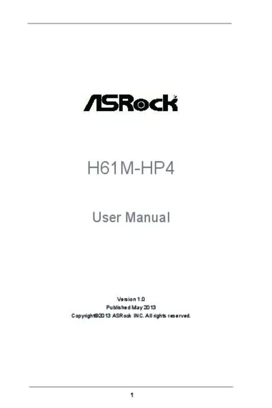 Mode d'emploi ASROCK H61M-HP4