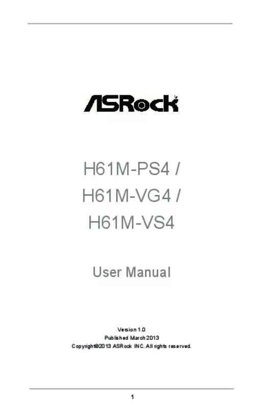 Mode d'emploi ASROCK H61M-PS4
