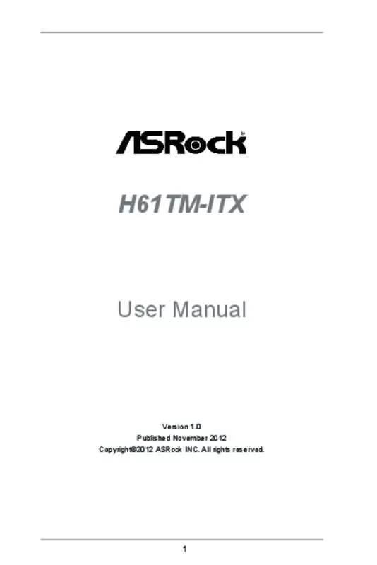 Mode d'emploi ASROCK H61TM-ITX