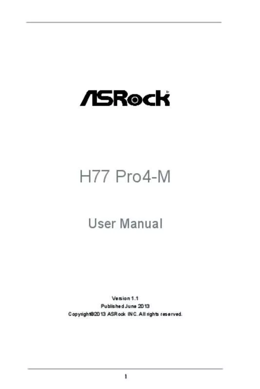 Mode d'emploi ASROCK H77 PRO4-M