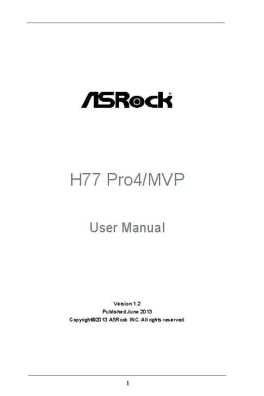 Mode d'emploi ASROCK H77 PRO4MVP