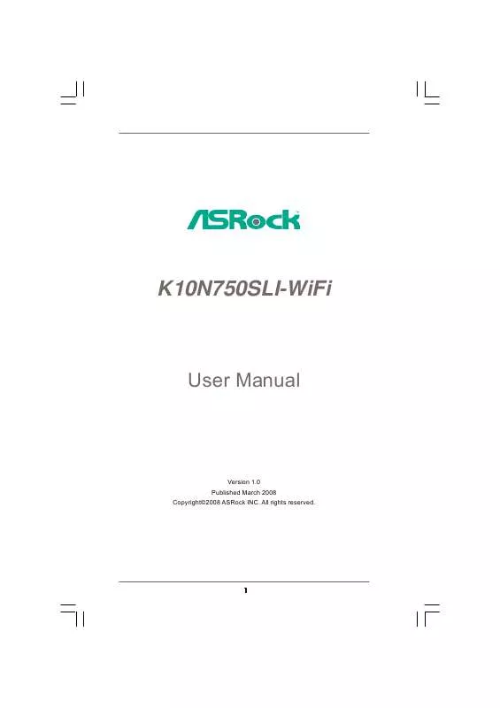 Mode d'emploi ASROCK K10N750SLI-WIFI