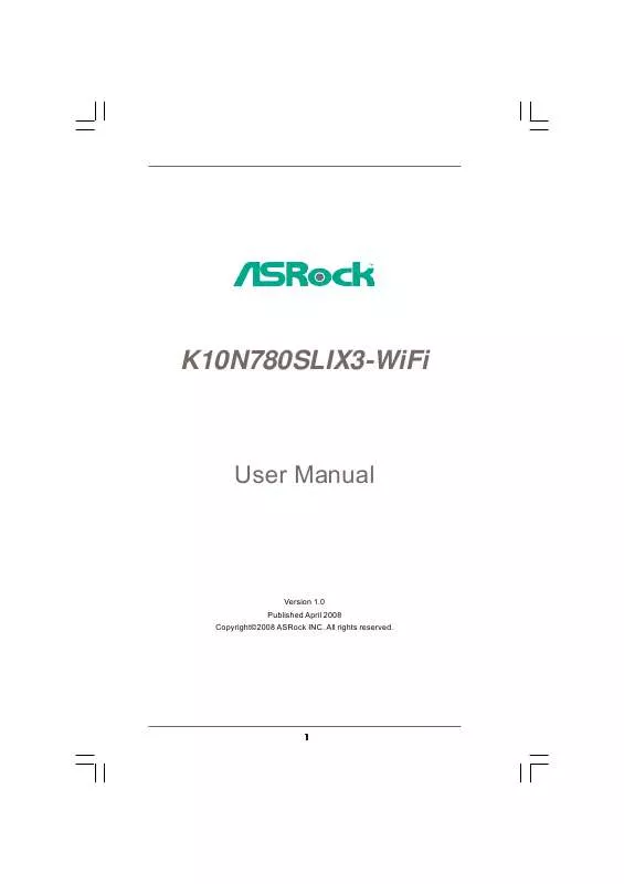 Mode d'emploi ASROCK K10N780SLIX3-WIFI