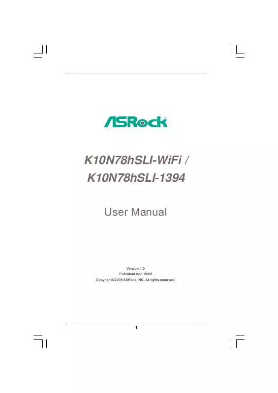 Mode d'emploi ASROCK K10N78HSLI-WIFI
