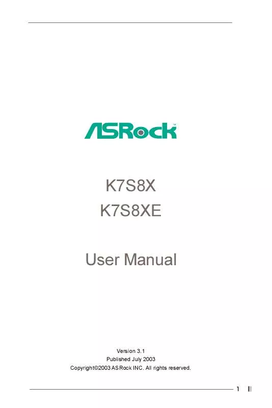 Mode d'emploi ASROCK K7S8X R3.0