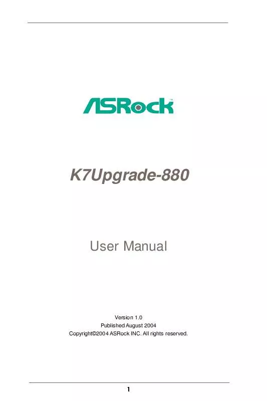 Mode d'emploi ASROCK K7UPGRADE-880