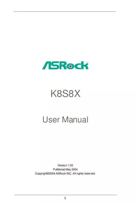 Mode d'emploi ASROCK K8S8X