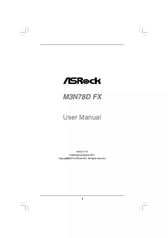 Mode d'emploi ASROCK M3N78D FX