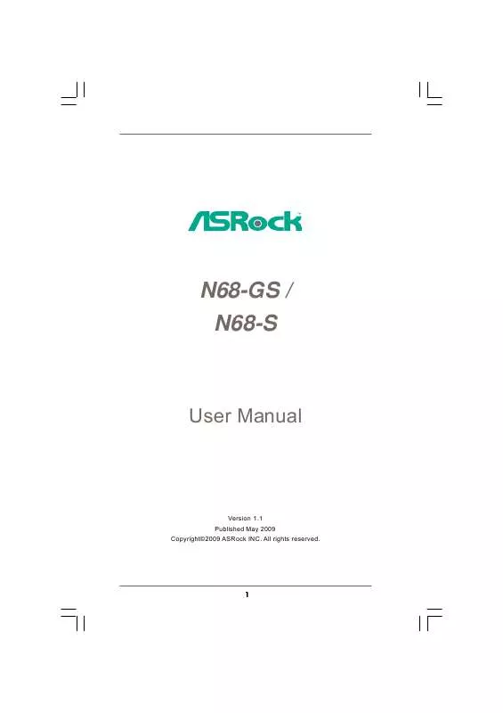 Mode d'emploi ASROCK N68-GS