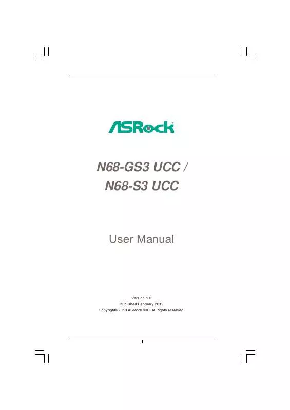 Mode d'emploi ASROCK N68-GS3 UCC