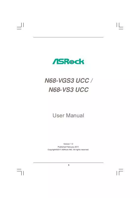 Mode d'emploi ASROCK N68-VGS3 UCC