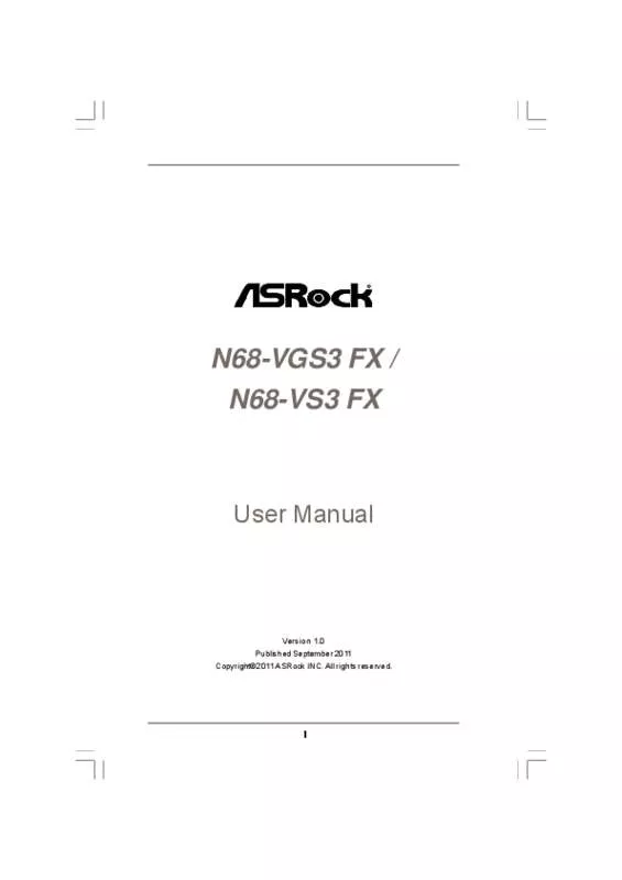 Mode d'emploi ASROCK N68-VS3 FX