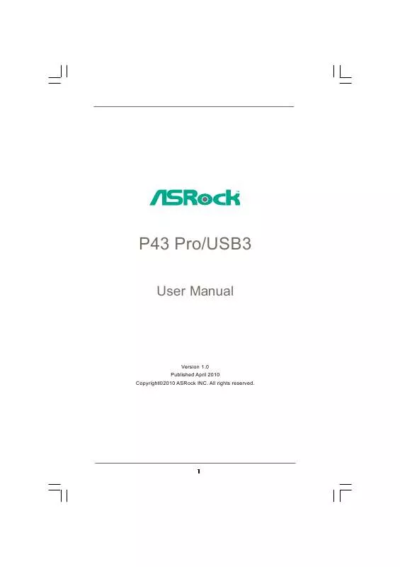 Mode d'emploi ASROCK P43 PRO/USB3