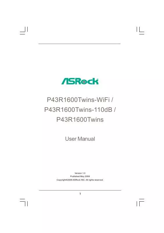 Mode d'emploi ASROCK P43R1600TWINS-110DB