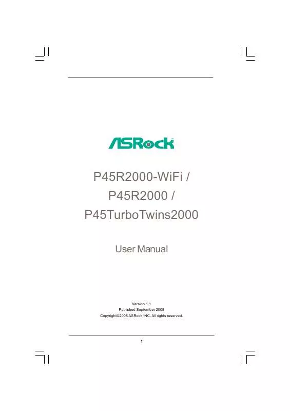 Mode d'emploi ASROCK P45R2000-WIFI