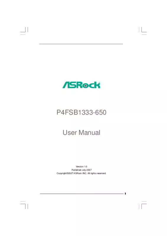 Mode d'emploi ASROCK P4FSB1333-650