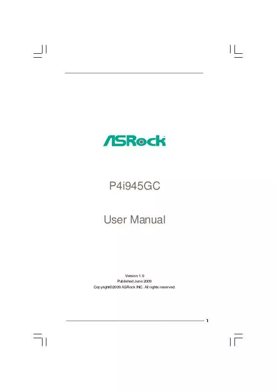 Mode d'emploi ASROCK P4I945GC