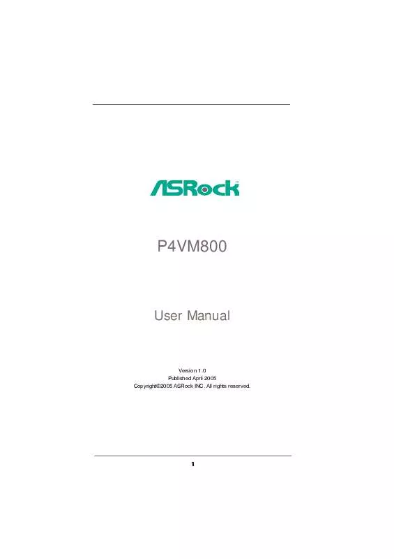 Mode d'emploi ASROCK P4VM800