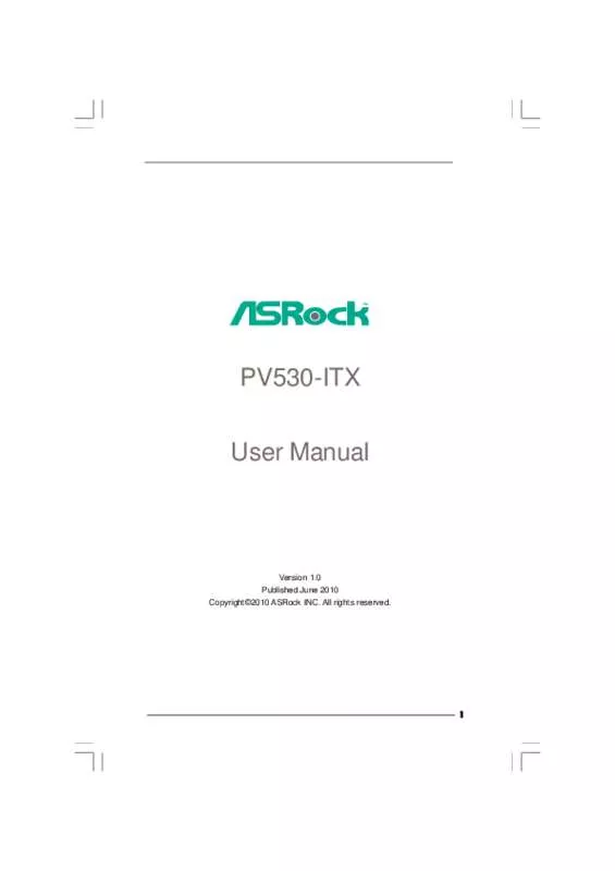 Mode d'emploi ASROCK PV530-ITX