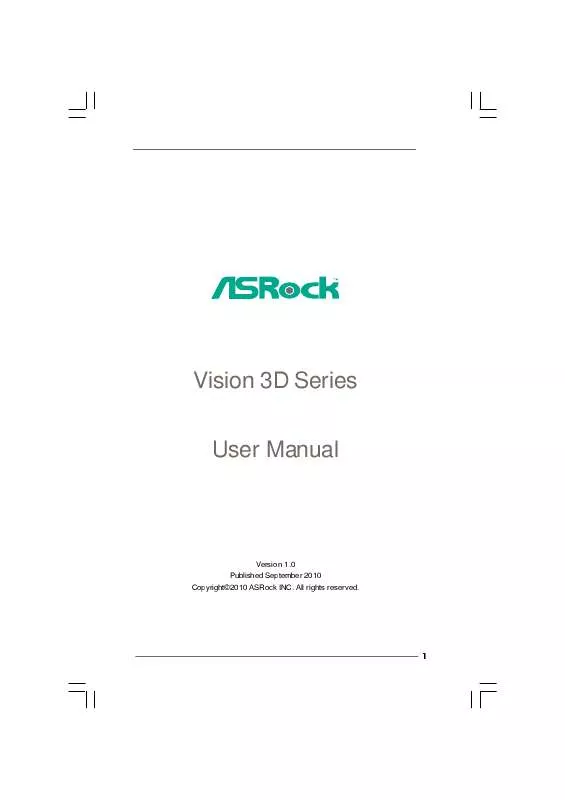 Mode d'emploi ASROCK VISION 3D SERIES