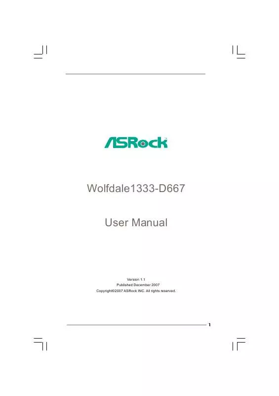 Mode d'emploi ASROCK WOLFDALE1333-D667