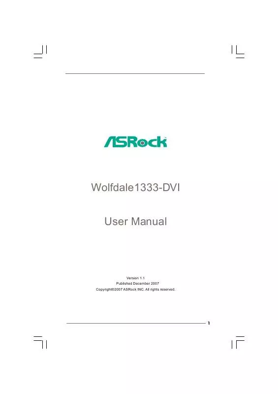 Mode d'emploi ASROCK WOLFDALE1333-DVI