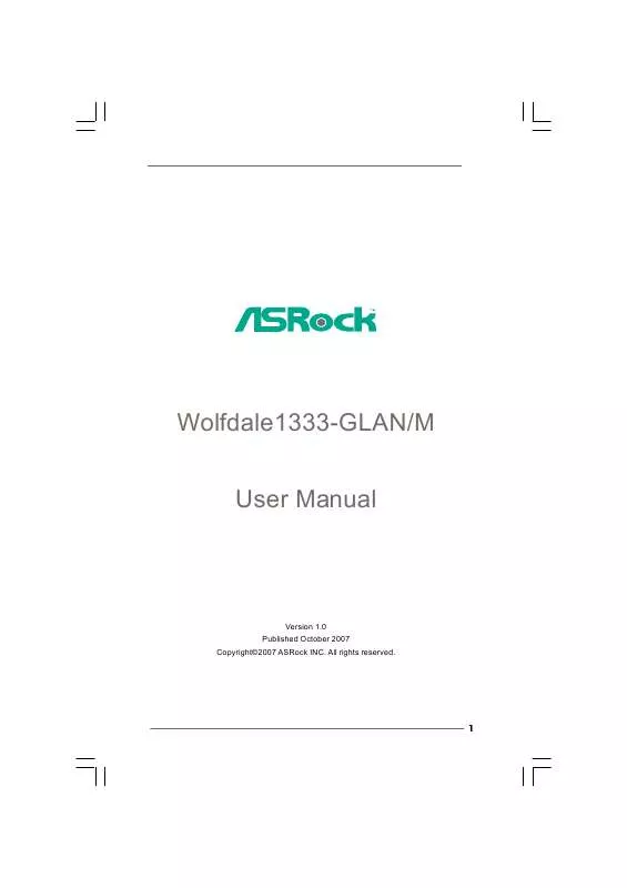 Mode d'emploi ASROCK WOLFDALE1333-GLAN/M
