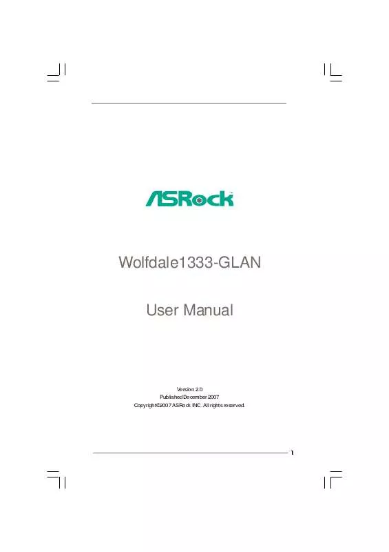 Mode d'emploi ASROCK WOLFDALE1333-GLAN R2.0