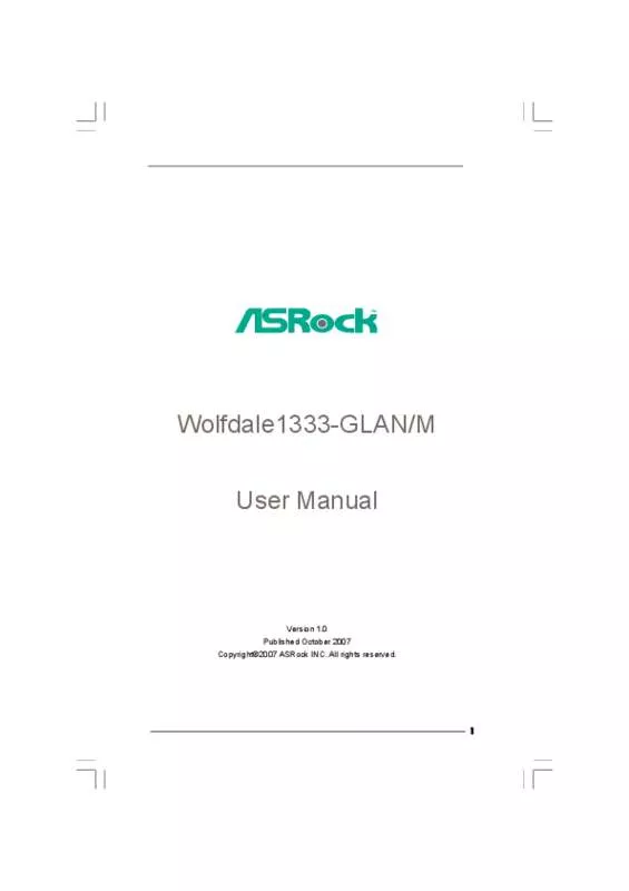 Mode d'emploi ASROCK WOLFDALE1333-GLANM