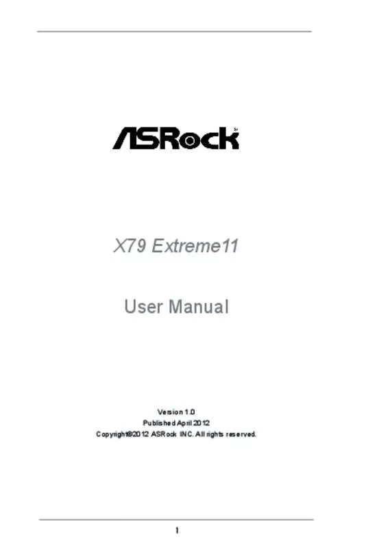 Mode d'emploi ASROCK X79 EXTREME11