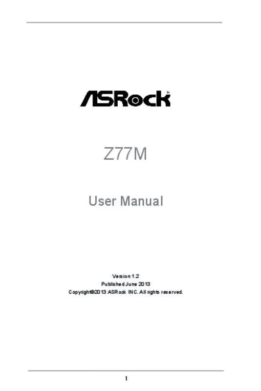 Mode d'emploi ASROCK Z77M