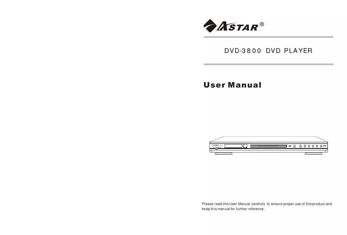 Mode d'emploi ASTAR DVD-3800