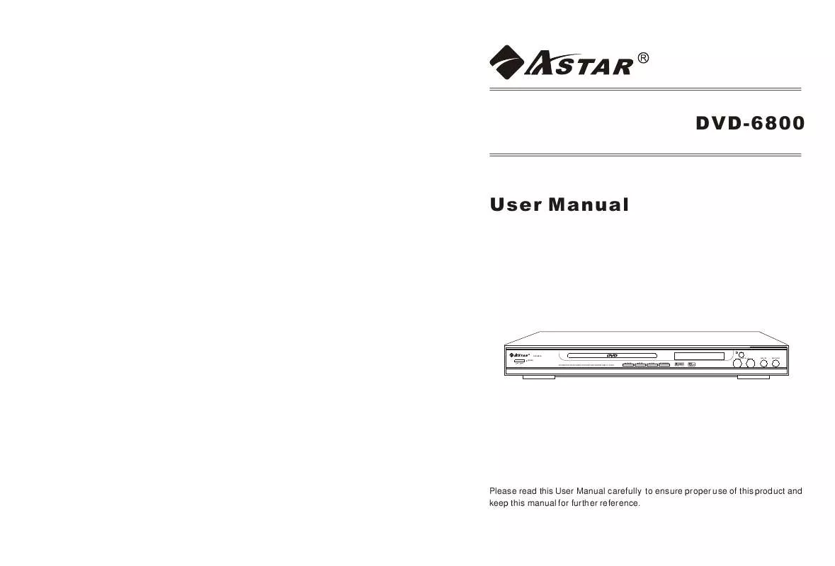Mode d'emploi ASTAR DVD-6800