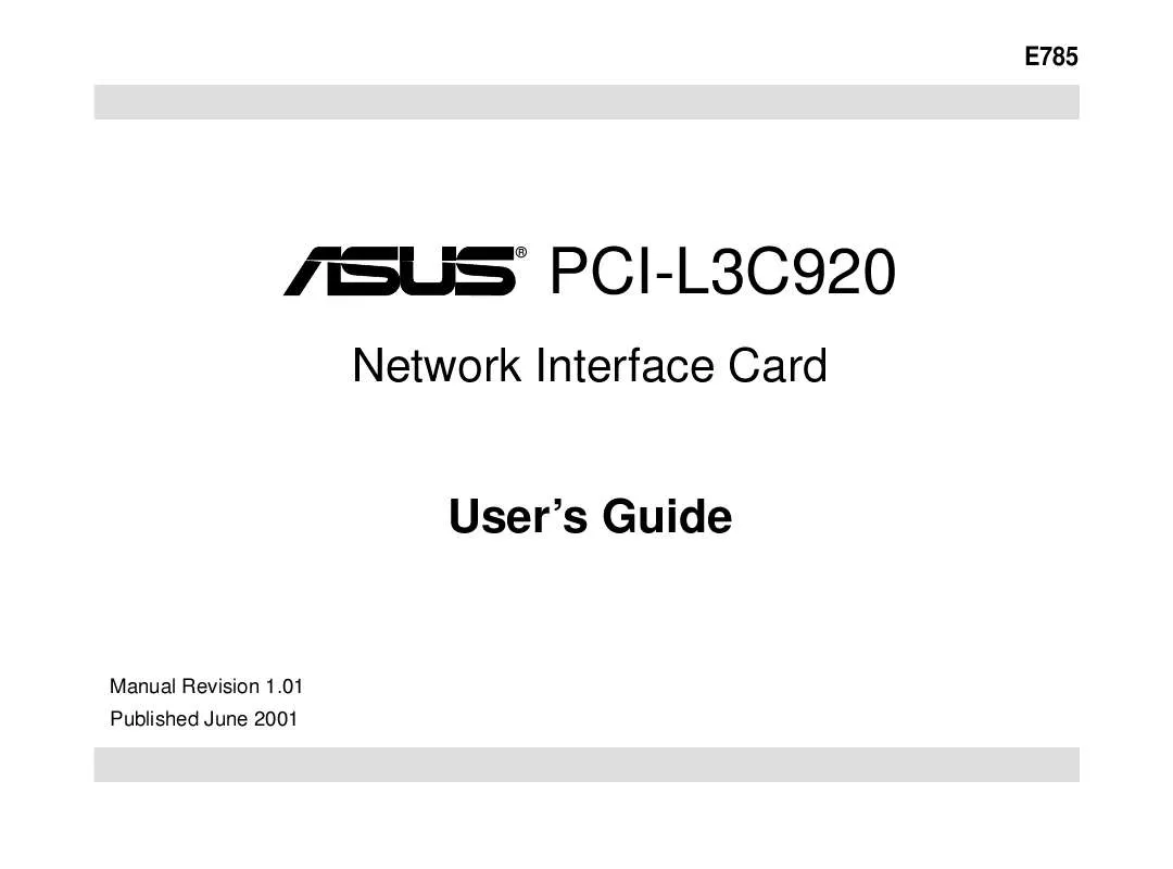 Mode d'emploi ASUS PCI-L3C920