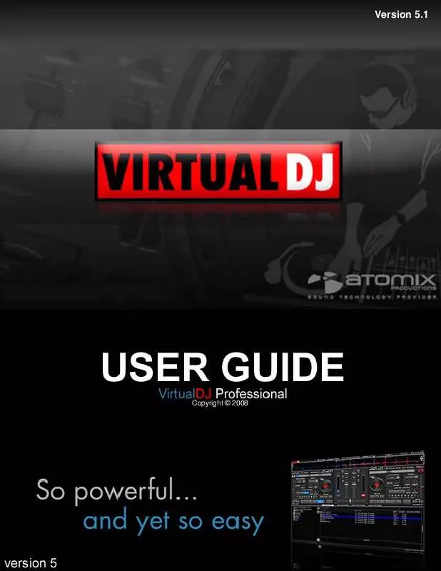 Mode d'emploi ATOMIX PRODUCTIONS VIRTUAL DJ VERSION 5.1