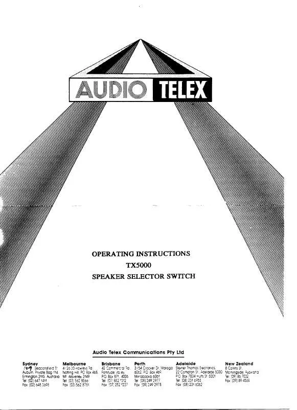 Mode d'emploi AUDIO TELEX TX5000