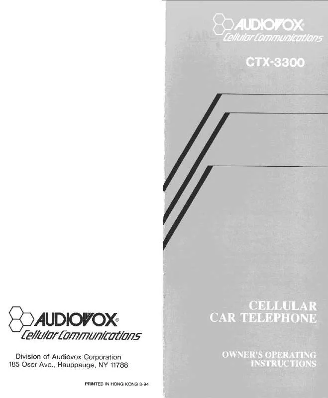 Mode d'emploi AUDIOVOX CTX-3300