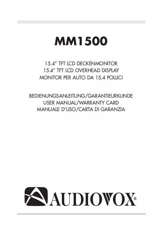 Mode d'emploi AUDIOVOX MM1500
